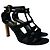 Sandali Cage Saint Laurent in Camoscio Nero - vista 2