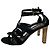 Sandali Cage Saint Laurent in Camoscio Nero - vista 5