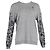 Grauer Wollpullover mit Rundhalsausschnitt im Rippenstrick von Love Moschino