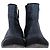 Timeless Botas de tornozelo de salto baixo com bico captoe em glitter azul marinho com logo CC da Chanel - vista 2
