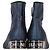 Timeless Botas de tornozelo de salto baixo com bico captoe em glitter azul marinho com logo CC da Chanel - vista 5