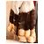Chaqueta Bel Air de piel de zorro marrón beige Castaño Camello - vista 3