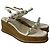 Sandali con zeppa Jimmy Choo Latte con perle in pelle nappa bianca Bianco - vista 5