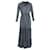Autre Marque  Saloni Polka Dot Print Maxi Long Sleeve Dress in Navy Blue Polyester  ref.1834729