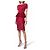 Marchesa Burgunderfarbene Laser-Cut-Peplum-Midikleid Bordeaux - Ansicht 2