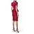 Marchesa Burgunderfarbene Laser-Cut-Peplum-Midikleid Bordeaux - Ansicht 3