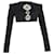  David Koma Jewel-Embellished Long Sleeve Crop Top in Black Acetate Cellulose fibre  ref.1836974