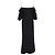 Abito maxi off-shoulder Alexander Mcqueen in viscosa nera Nero