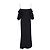 Abito maxi off-shoulder Alexander Mcqueen in viscosa nera Nero - vista 4