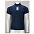 Polo in cotone blu navy con logo ricamato Saint Laurent Cassandre - vista 7