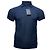 Polo de algodón azul marino con logo bordado Saint Laurent Cassandre