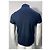 Polo de algodón azul marino con logo bordado Saint Laurent Cassandre - vista 10