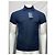 Polo de algodón azul marino con logo bordado Saint Laurent Cassandre - vista 7