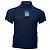 Polo in cotone blu navy con logo ricamato Saint Laurent Cassandre