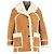 Giacca Miu Miu in shearling con bottoni e tasche in suede marrone