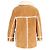 Giacca Miu Miu in shearling con bottoni e tasche in suede marrone - vista 3
