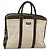 BURBERRY Black label Hand Bag Canvas White Silver Auth ti2347 Silvery