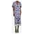Autre Marque Blue and cream floral printed midi dress - size UK 6 Silk  ref.1840396