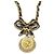 Gucci Collar Medallón Chanel de oro con strass Dorado
