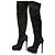 Botas Cano Altas Casadei Pretas de Couro e Camurça Preto - vista 2