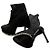 Botas Cano Altas Casadei Pretas de Couro e Camurça Preto - vista 3