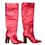 Botas altas Le Silla de cuero rojo con tacón geométrico Roja