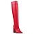 Botas altas Le Silla de cuero rojo con tacón geométrico Roja - vista 3