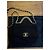 Chanel 19 Schultertasche aus schwarzem Baumwoll mit Kette Golden Silber Hardware - Ansicht 2