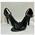 Sandali Burberry T Strap con volant in vernice nera Nero - vista 2