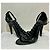 Sandali Burberry T Strap con volant in vernice nera Nero - vista 7