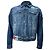 Jaqueta Patch Saint Laurent em denim de algodão azul