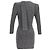 Iro Perk Strick Mini Kleid mit Schlipskragen und langen Ärmeln aus metallischem Silbernylon - Ansicht 3
