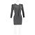 Iro Perk Strick Mini Kleid mit Schlipskragen und langen Ärmeln aus metallischem Silbernylon - Ansicht 4