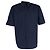Camicia in cotone blu navy con ricamo B e stampa logo Balenciaga