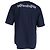 Camicia in cotone blu navy con ricamo B e stampa logo Balenciaga - vista 3