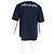 Camicia in cotone blu navy con ricamo B e stampa logo Balenciaga - vista 8