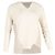 Stella Mc Cartney Stella McCartney asymmetrischer V-Ausschnitt Pullover aus cremefarbener Wolle Weiß Roh