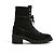 Stivaletti Chanel EU39 Nero Lana Tweed e Catena Combat Shoes Boots UK6 US8.5