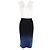 Roland Mouret Gradient Midi Bleistiftrock aus schwarzer und blauer Wolle - Ansicht 4