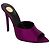 Mules Goldie di Saint Laurent in crêpe di raso viola Porpora
