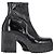Miu Miu Stretch-Plattformstiefel aus schwarzem Naplak-Leder