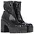 Miu Miu Stretch-Plattformstiefel aus schwarzem Naplak-Leder - Ansicht 4