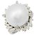 Autre Marque Perlen-Diamantring Pt900 aus Platin Silber