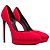 SAINT LAURENT - Décolleté in camoscio rosso Saint Laurent Kid Scamosciato (T39)