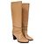 Chloé Knee-High Riding Heeled Boots in Brown Leather - view 4