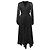 Maje Route Midikleid mit langen metallischen Ärmeln aus schwarzem Polyester