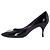 Céline Zapatos de tacón kitten de punta almendrada en cuero negro Celine - vista 9