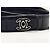 Chanel Vintage Chocolate Bar Turnlock Leather Belt Silver Hardware Black - view 11