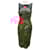 Autre Marque Isaac Mizrahi Red / Black Printed Sleeveless Midi Dress Cotton  ref.1855388