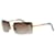 Occhiali da sole Chanel CC Logo con Strass 4104-B Marrone Oro D'oro